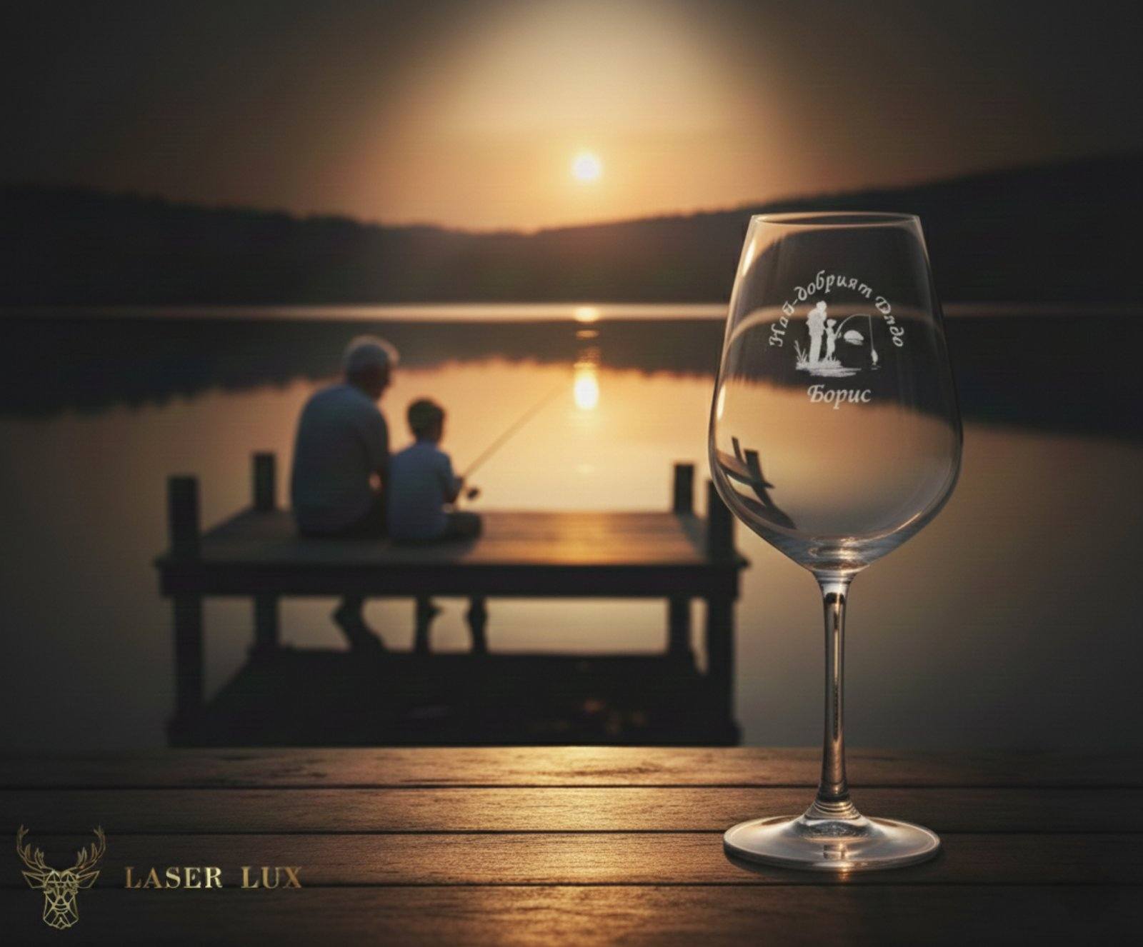 Гравирана винена чаша - Най-добрият дядо